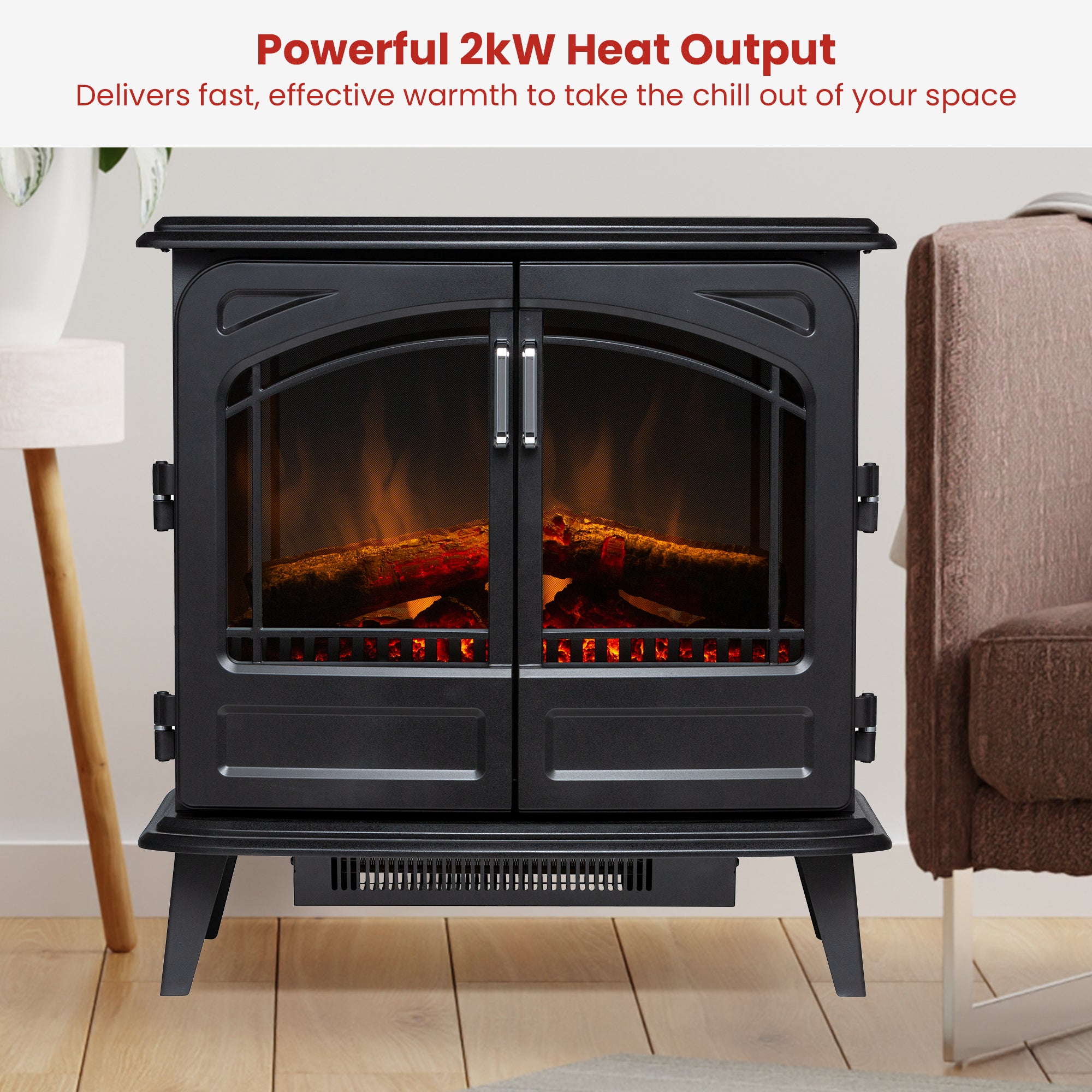Dimplex Leckford Optiflame Electric Fire Stove - 2kW V240-LKD20-AU