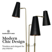 Sarantino Three Metal Shade Floor Lamp V240-LMP-MLM-1137