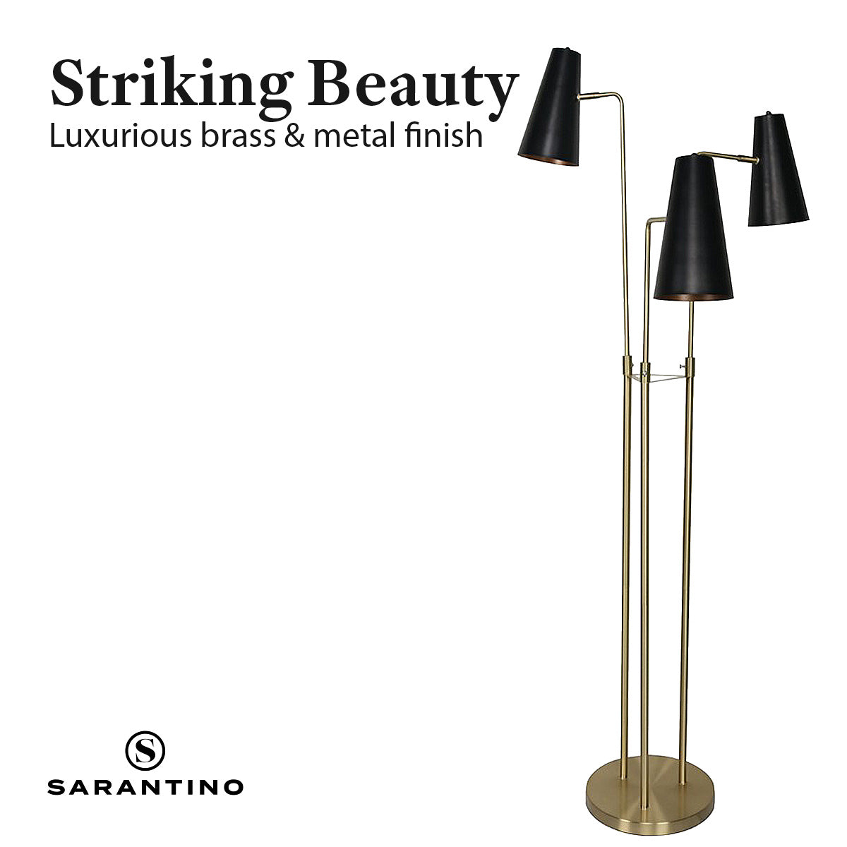 Sarantino Three Metal Shade Floor Lamp V240-LMP-MLM-1137