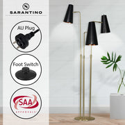 Sarantino Three Metal Shade Floor Lamp V240-LMP-MLM-1137
