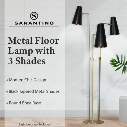 Sarantino Three Metal Shade Floor Lamp V240-LMP-MLM-1137