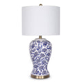 Sarantino Table Lamp Ceramic Floral Base Cotton Drum Shade V240-LMP-MLM-260