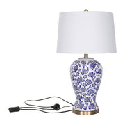 Sarantino Table Lamp Ceramic Floral Base Cotton Drum Shade V240-LMP-MLM-260