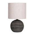 Sarantino Ceramic Table Lamp With Striped Pattern In Antique Black V240-LMP-MLM-4502