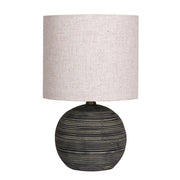 Sarantino Ceramic Table Lamp With Striped Pattern In Antique Black V240-LMP-MLM-4502