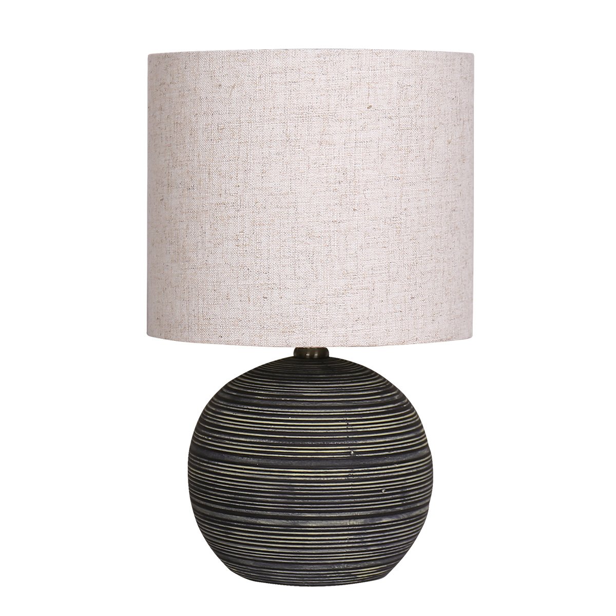 Sarantino Ceramic Table Lamp With Striped Pattern In Antique Black V240-LMP-MLM-4502