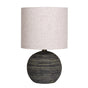 Sarantino Ceramic Table Lamp With Striped Pattern In Antique Black V240-LMP-MLM-4502