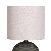 Sarantino Ceramic Table Lamp With Striped Pattern In Antique Black V240-LMP-MLM-4502
