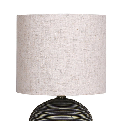 Sarantino Ceramic Table Lamp With Striped Pattern In Antique Black V240-LMP-MLM-4502