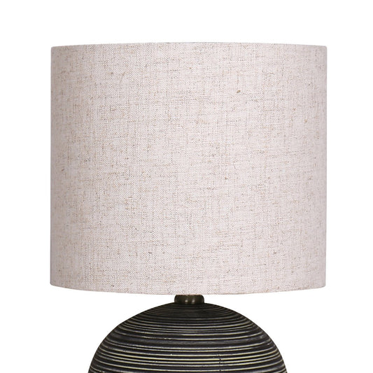 Sarantino Ceramic Table Lamp With Striped Pattern In Antique Black V240-LMP-MLM-4502