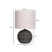 Sarantino Ceramic Table Lamp With Striped Pattern In Antique Black V240-LMP-MLM-4502