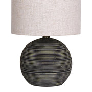 Sarantino Ceramic Table Lamp With Striped Pattern In Antique Black V240-LMP-MLM-4502