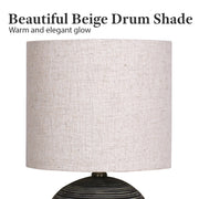 Sarantino Ceramic Table Lamp With Striped Pattern In Antique Black V240-LMP-MLM-4502