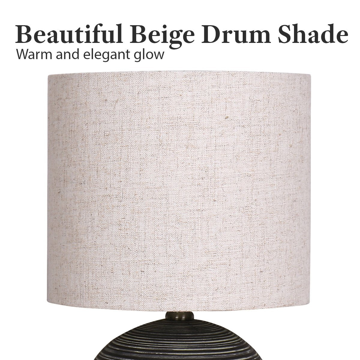 Sarantino Ceramic Table Lamp With Striped Pattern In Antique Black V240-LMP-MLM-4502