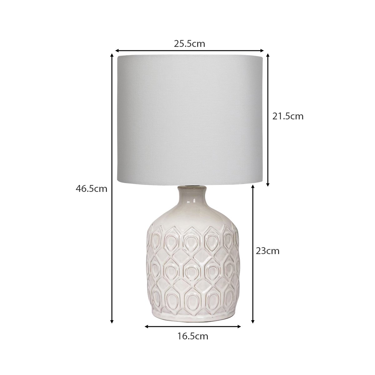 Sarantino Ceramic Table Lamp In Cream V240-LMP-MLM-4504