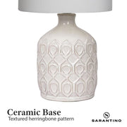 Sarantino Ceramic Table Lamp In Cream V240-LMP-MLM-4504