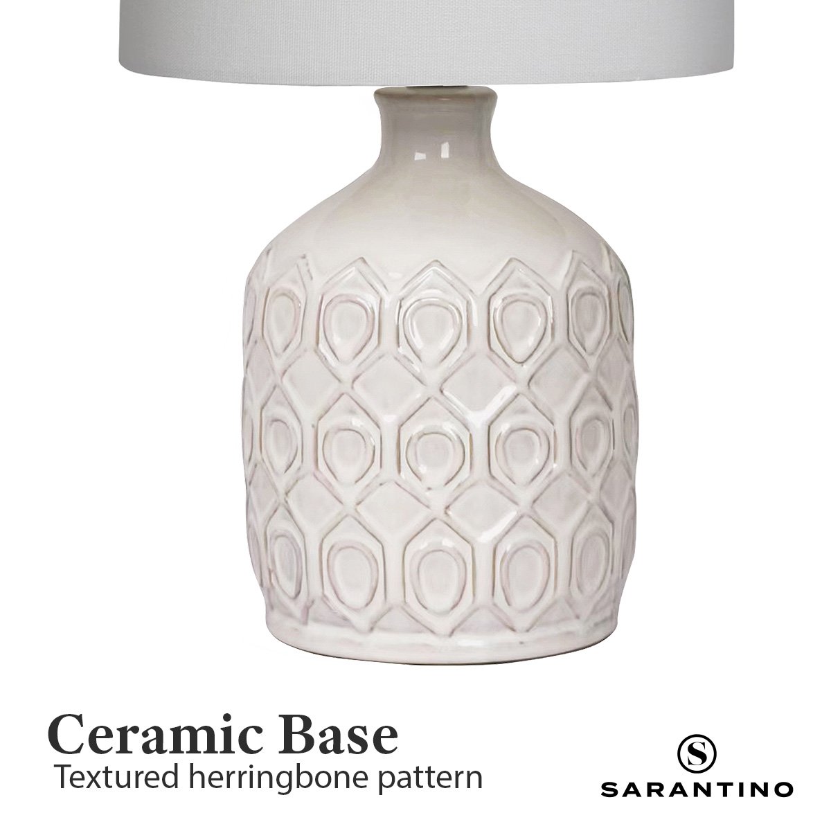 Sarantino Ceramic Table Lamp In Cream V240-LMP-MLM-4504