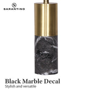Sarantino Metal and Marble Table Lamp in Black V240-LMP-MLM-4550-BK