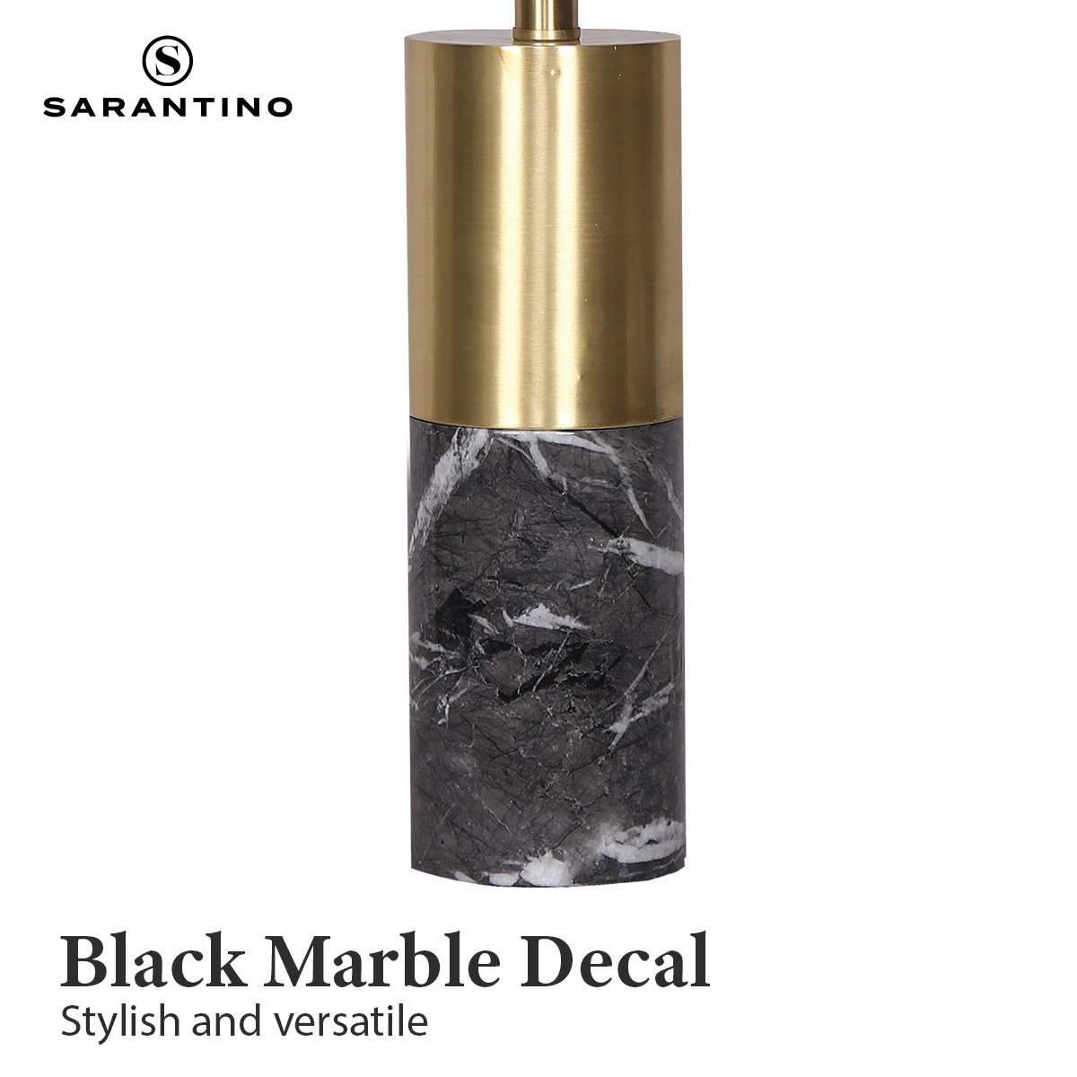 Sarantino Metal and Marble Table Lamp in Black V240-LMP-MLM-4550-BK