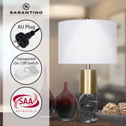 Sarantino Metal and Marble Table Lamp in Black V240-LMP-MLM-4550-BK