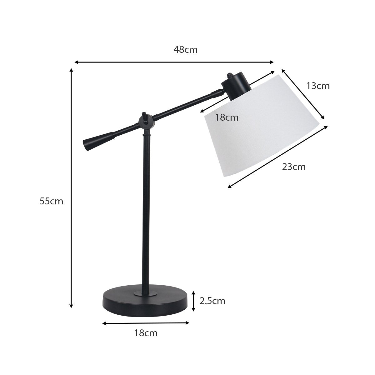 Sarantino Adjustable Metal Table Lamp In Black V240-LMP-MLM-4609