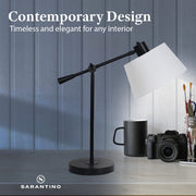 Sarantino Adjustable Metal Table Lamp In Black V240-LMP-MLM-4609