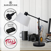 Sarantino Adjustable Metal Table Lamp In Black V240-LMP-MLM-4609