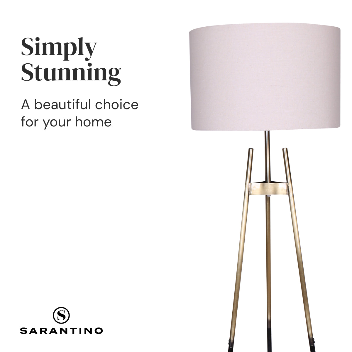 Sarantino Metal Tripod Electric Floor Lamp Gradient Finish V240-LMP-MLM-50019-02