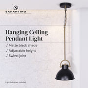 Sarantino Black and Gold Pendant Light V240-LMP-MLM-50216