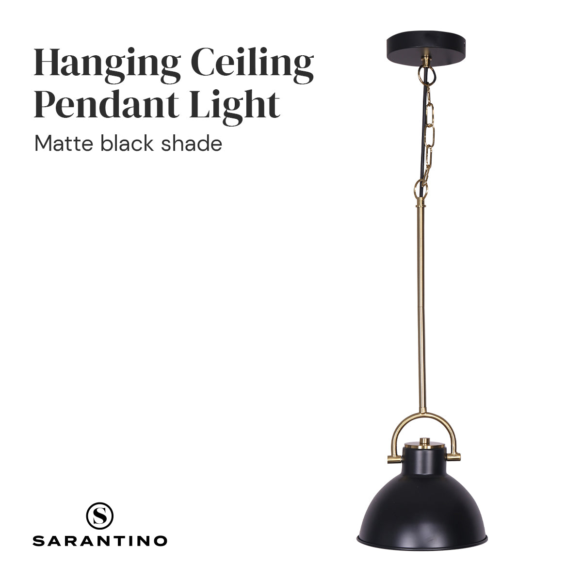 Sarantino Black and Gold Pendant Light V240-LMP-MLM-50216