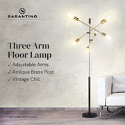 Sarantino 6-Light Metal Sputnik Floor Lamp V240-LMP-MLM-50224-03