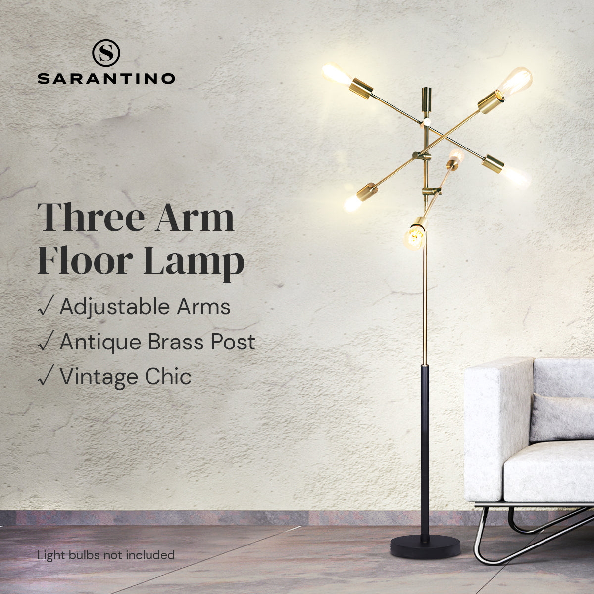 Sarantino 6-Light Metal Sputnik Floor Lamp V240-LMP-MLM-50224-03