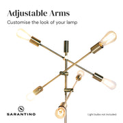 Sarantino 6-Light Metal Sputnik Floor Lamp V240-LMP-MLM-50224-03