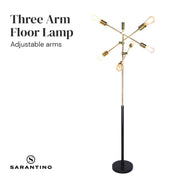 Sarantino 6-Light Metal Sputnik Floor Lamp V240-LMP-MLM-50224-03