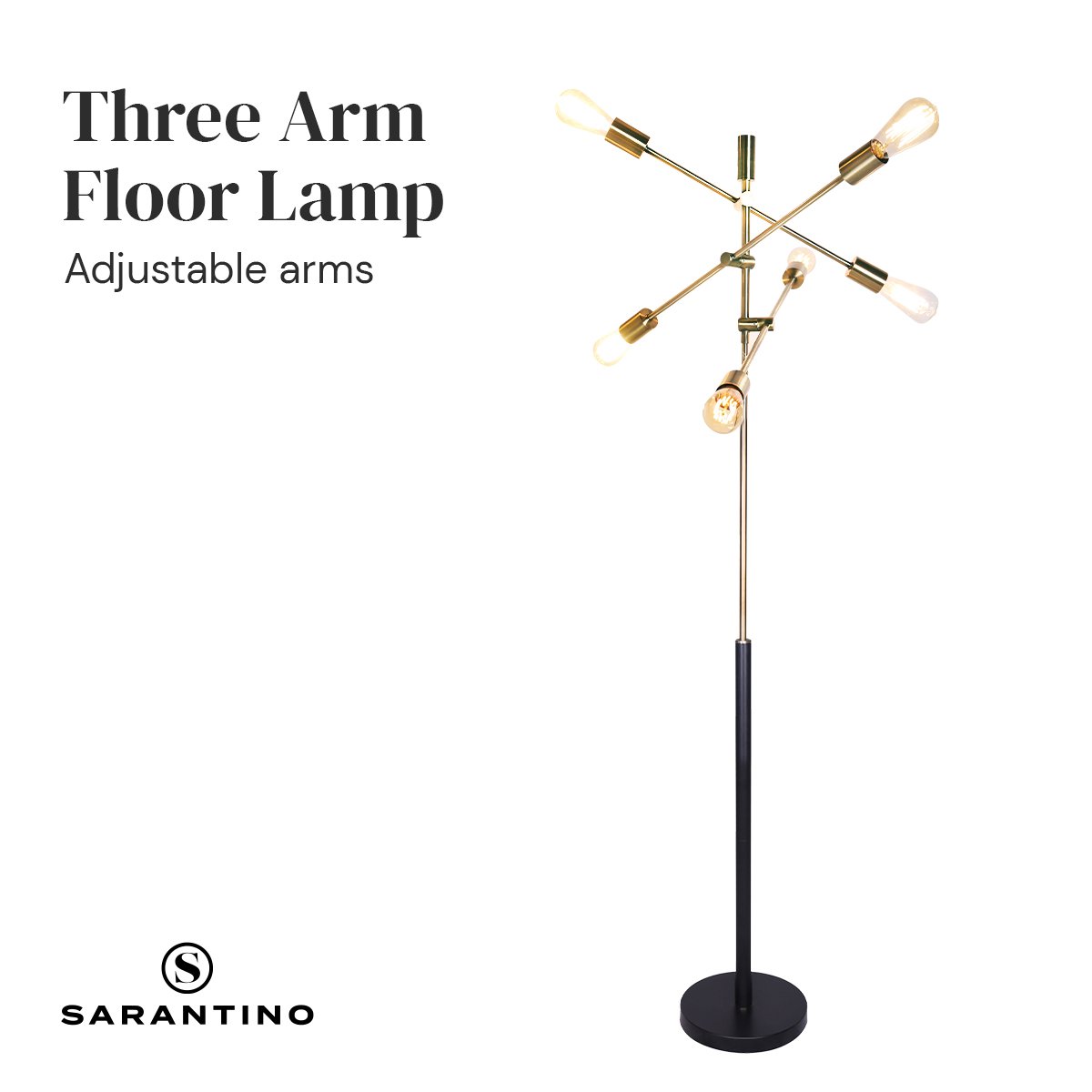 Sarantino 6-Light Metal Sputnik Floor Lamp V240-LMP-MLM-50224-03