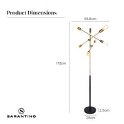 Sarantino 6-Light Metal Sputnik Floor Lamp V240-LMP-MLM-50224-03