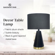Sarantino Metal Table Lamp in Black and Gold V240-LMP-MLM-50230