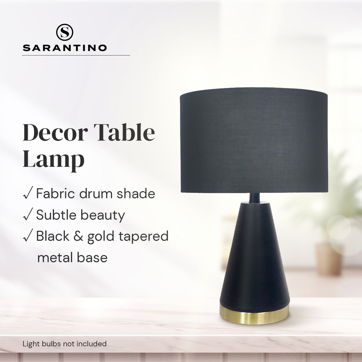 Sarantino Metal Table Lamp in Black and Gold V240-LMP-MLM-50230