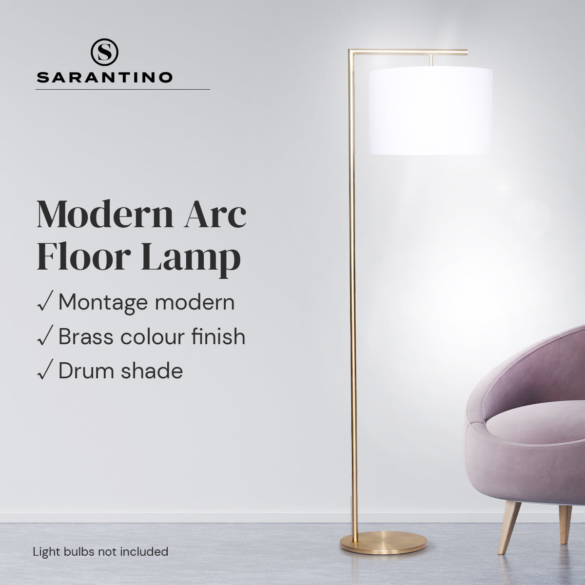 Sarantino 90-Degree Modern Arc Floor Lamp V240-LMP-MLM-50430