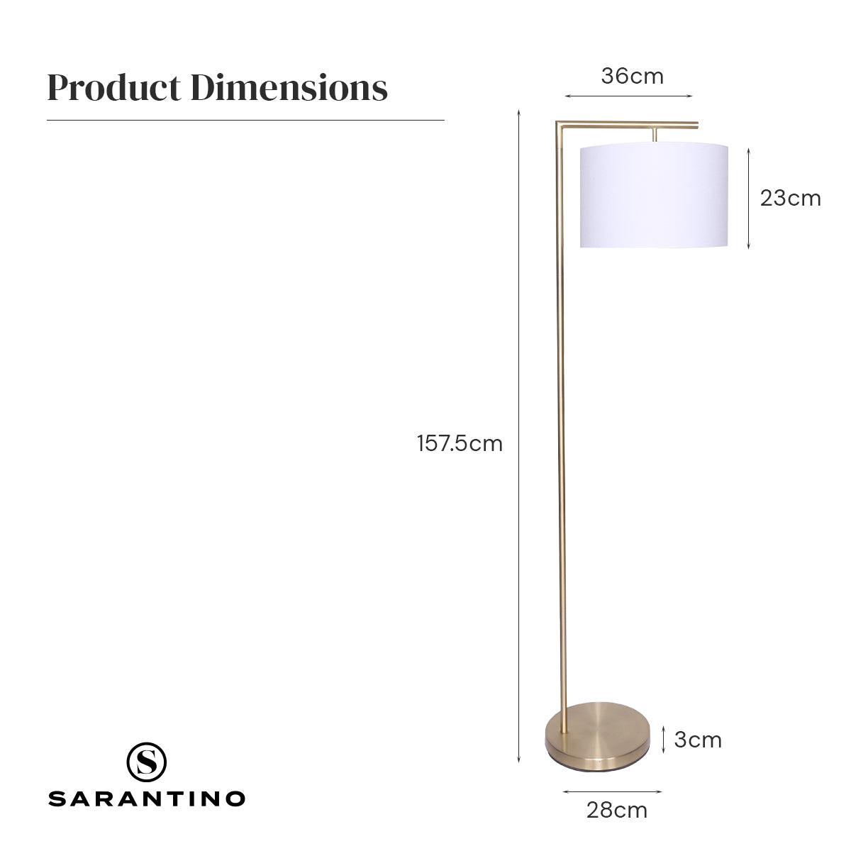 Sarantino 90-Degree Modern Arc Floor Lamp V240-LMP-MLM-50430