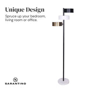 Sarantino Metal Floor Lamp with 3 Swirl Shades V240-LMP-MLM-50523