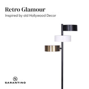 Sarantino Metal Floor Lamp with 3 Swirl Shades V240-LMP-MLM-50523