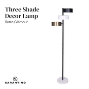 Sarantino Metal Floor Lamp with 3 Swirl Shades V240-LMP-MLM-50523