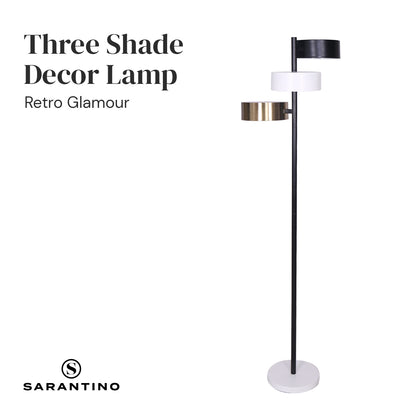 Sarantino Metal Floor Lamp with 3 Swirl Shades V240-LMP-MLM-50523