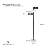 Sarantino Metal Floor Lamp with 3 Swirl Shades V240-LMP-MLM-50523