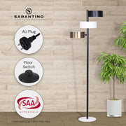 Sarantino Metal Floor Lamp with 3 Swirl Shades V240-LMP-MLM-50523