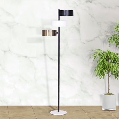 Sarantino Metal Floor Lamp with 3 Swirl Shades V240-LMP-MLM-50523