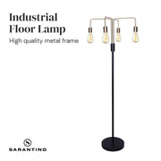 Sarantino Modern Exposed Bulb 4-Arm Industrial Light Floor Lamp V240-LMP-MLM-50713
