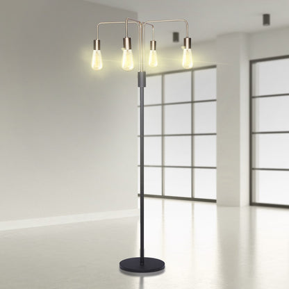Sarantino Modern Exposed Bulb 4-Arm Industrial Light Floor Lamp V240-LMP-MLM-50713