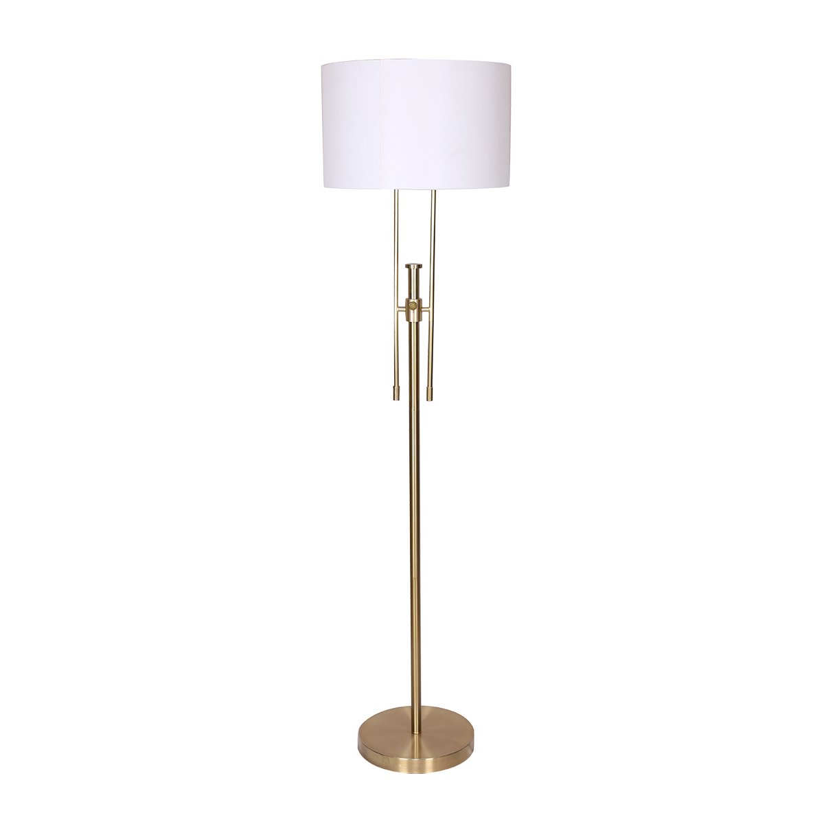 Sarantino Brushed Gold Height-Adjustable Metal Floor Lamp V240-LMP-MLM-50724